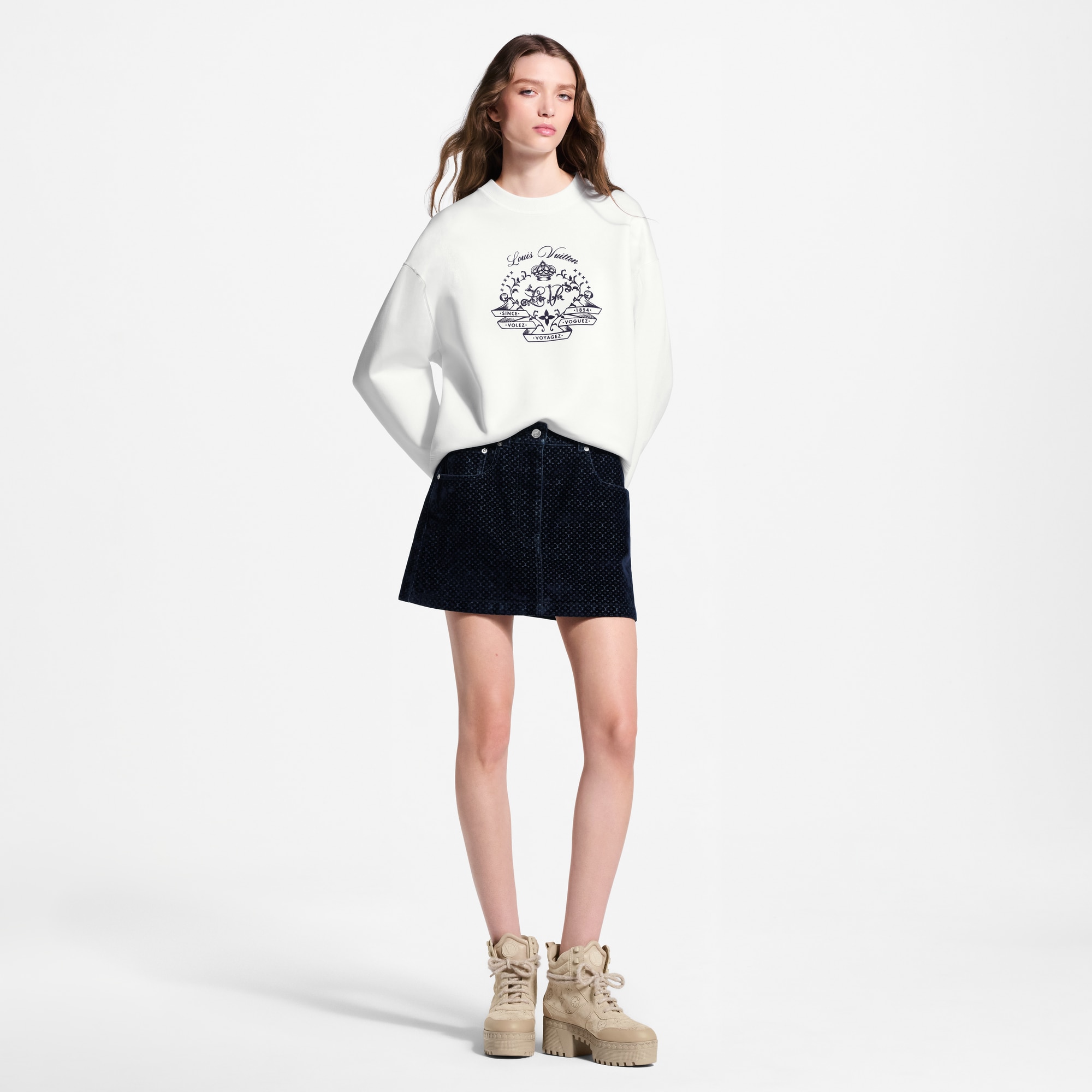Burberry & Louis Vuitton ミニスカート 2点セット ナノグラム フロックド ベルベット ミニスカート ｜ルイ・ヴィトン